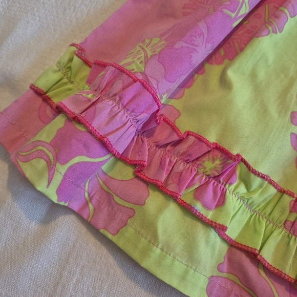 Corky's Kids girls size 7 lime & pink flamingo & flower dress, NWT - Picture 2 of 8